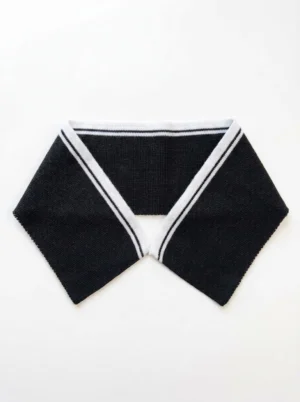 Поло-воротник, хлопок 100%, черный / белый